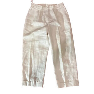 Lauren Ralph Lauren‎ White 100% Linen Cropped Pants Size 10P